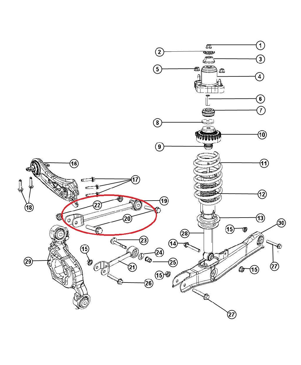 Left Rear Upper Control Arm