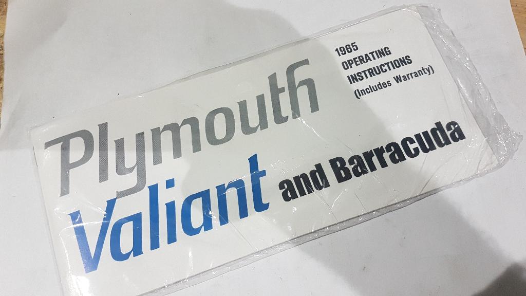 You Describe- handbook plymouth 1965