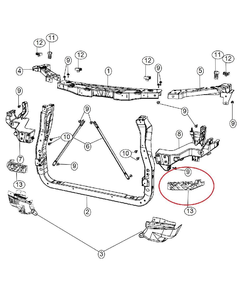 Left Front Bumper Bracket