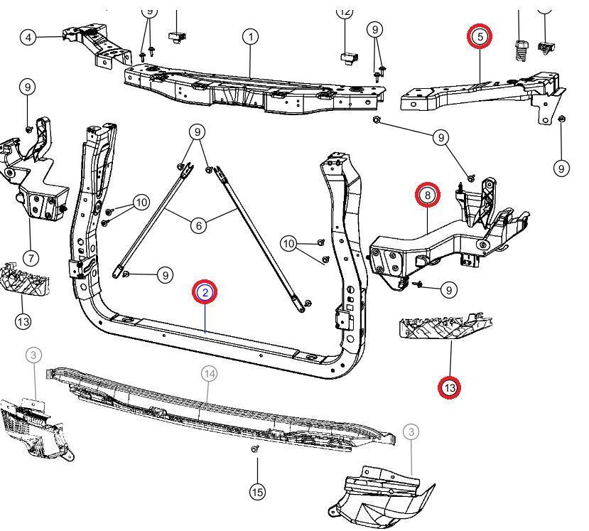 Front Upper Radiator Support Panel