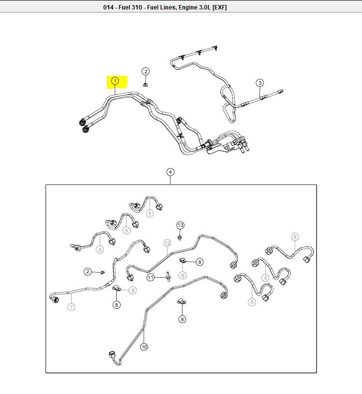 Fuel Supply & Return 3.0L 2014-2019