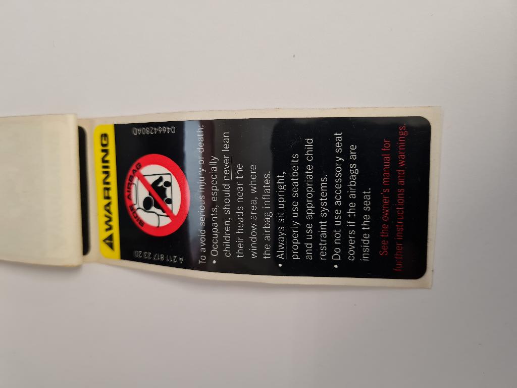 Decal Stickers-AIR BAG warning