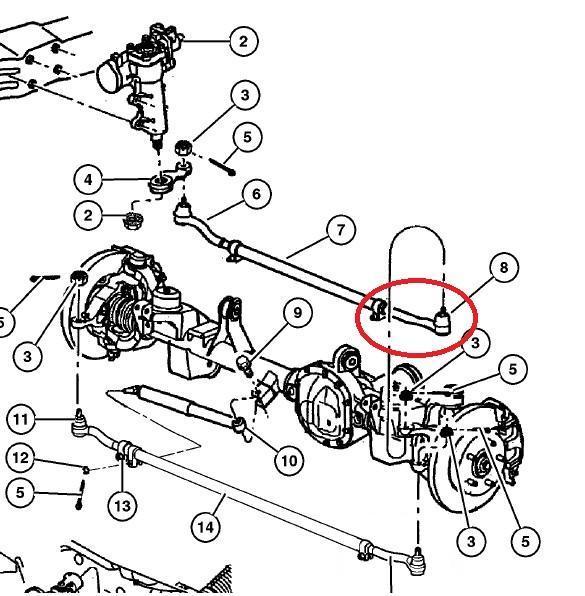 LF Inner Tie Rod - s/box to hub