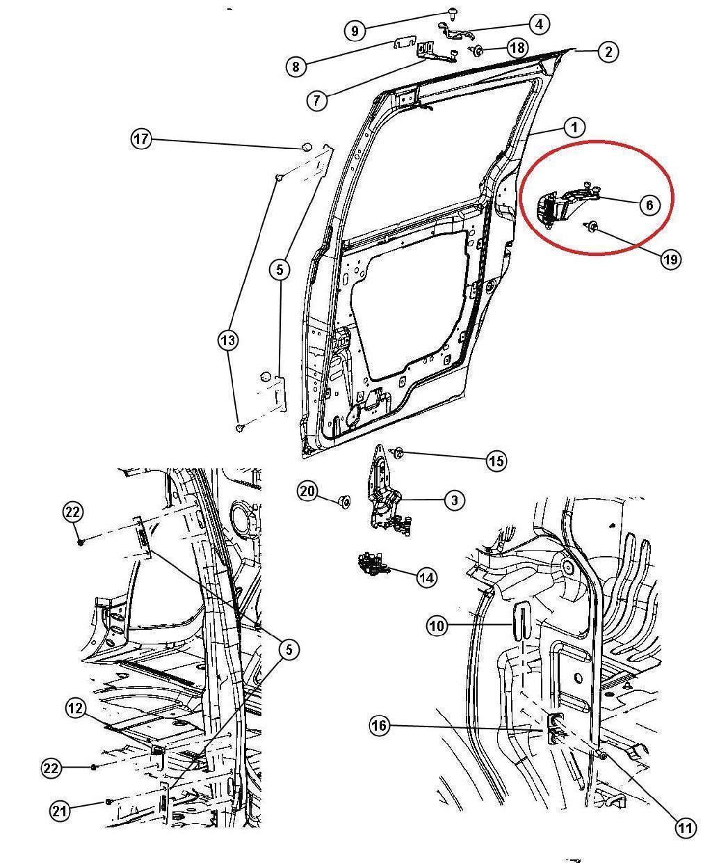 LR Centre Sliding Door Hinge