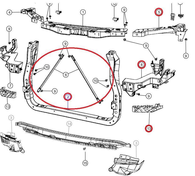 Front Upper Radiator Support Panel